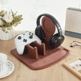 thumbnail image 2 of Controller Holder with Headphone Stand Wood Gaming Stand Indian Red Gamer Controller Holder, 2 of 5
