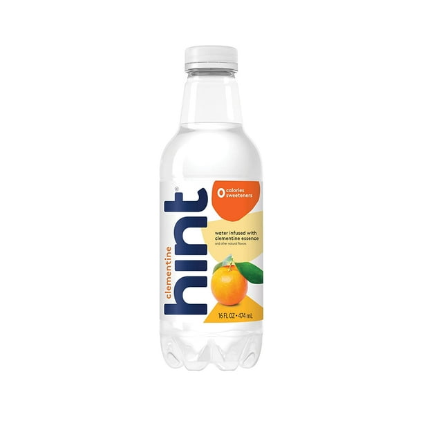 Hint Water Clementine, (Pack of 12) 16 Ounce Bottles, Pure Water Infused with Clementine, Zero Sugar, Sweeteners, Preservatives, Artificial Flavor