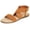 Camel, variant on Womens Summer Flat Sandals Open Toe Texture Elastic Ankle Strap Gladiator Sandal