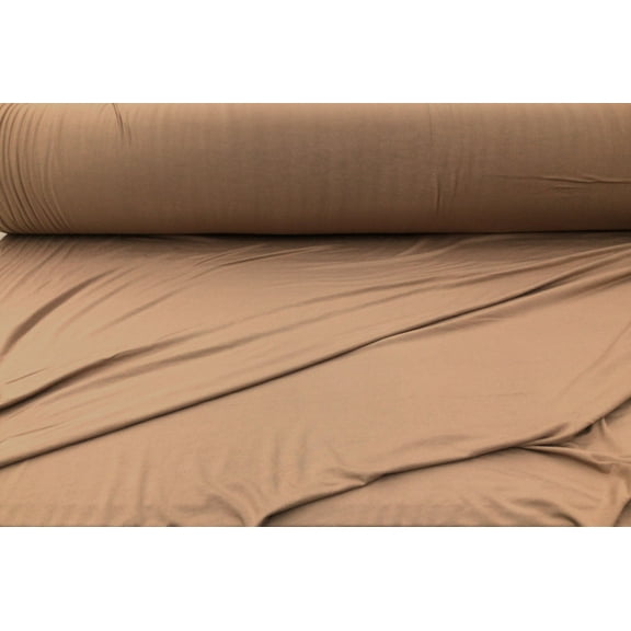 96% Viscose Bamboo 4% Spandex Fabric 4 way Stretch Latte Brown B422
