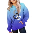 thumbnail image 2 of Tao Tao Cute Hoodies For Teen Girls Boys Trendy Preppy Hooded Love Heart Sweatshirts Long Sleeve Shirts Gradient Clothes With Pocket For Girls Sky Blue 150, 2 of 3