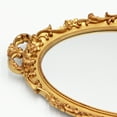 thumbnail image 3 of Vintage Decorative Gold Framed Mirror, Small Oval Wall Hanging Mirror - 9.6" W x 14.3" L (GOLD), 3 of 6