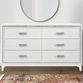 thumbnail image 3 of Dresser with 6 Drawers and Shimmer Accent Trim White, 3 of 6