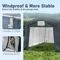 thumbnail image 6 of SUMMIT LIVING 15 x 10 ft Outdoor Portable Storage Shed, Garden Tool Storage Tent Shelter with Roll-up Zipper Door & Waterproof Canopy, Dark Gray, 6 of 10