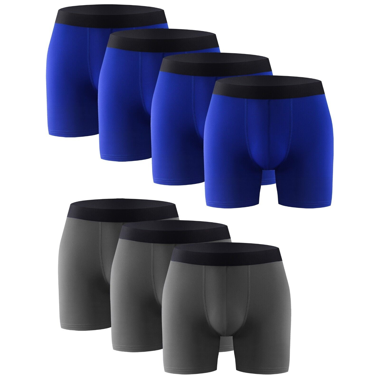 7PK Performance Mens Boxer Briefs Polyester Underwear Size Small M