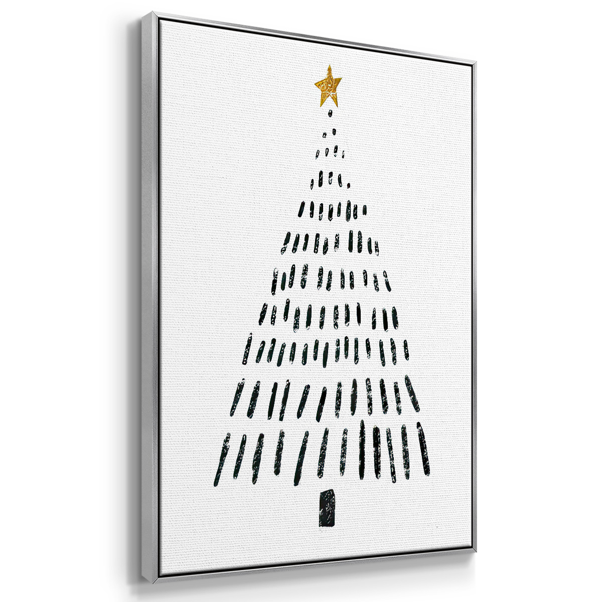 Christmas Tree - Framed Gallery Wrapped Holiday Canvas - 17 x 25 - Silver Frame