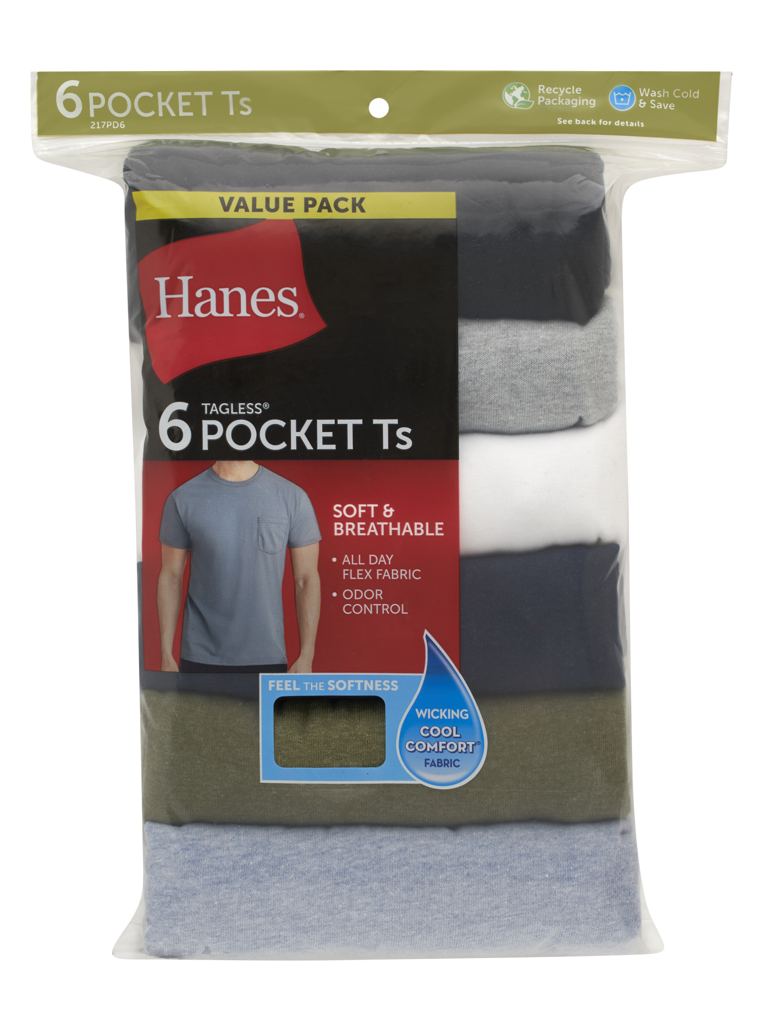 Hanes Men's Pocket T-Shirt, 6-Pack photo 2