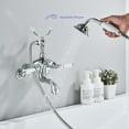 thumbnail image 7 of TVTIUO Shower System Clawfoot Tub Faucet Clawfoot Tub Shower Kit Chrome Polished Clawfoot Tub Shower Faucet Set with Handheld Shower Head Wall Mounted 2 Handle Telephone Shape Vintage Style, 7 of 7
