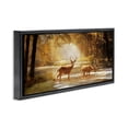 thumbnail image 4 of Stupell Industries Deer in Sunlit Grove Landscape Painting Black Floater Framed Art Print Wall Art, 25 x 11, 4 of 10