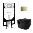 thumbnail image 6 of Ivy Wall-Hung Toilet Bundle 0.8/1.6 GPF Dual Flush in Matte Black with Brass Flush Plate, 6 of 12