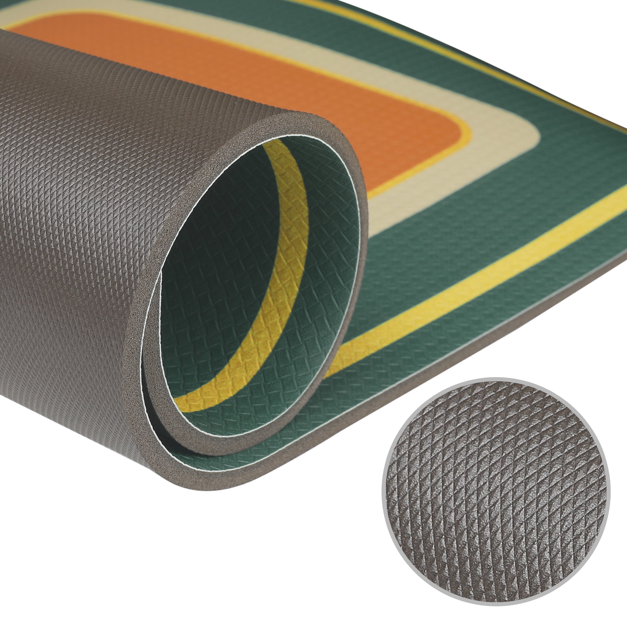Unique Bargains Kitchen Rugs Kitchen Mats Non Skid Washable Machine Washable Standing Mats Green 18" x 32"
