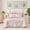 Pink-flower, variant on Yellow Green Navy Triangle Quilt Set 3 count Size Reversible Coverlet Bedspread Set Soft Microfiber Lightweight Summer Set Bed Cover Colorful Bed Quilted Set