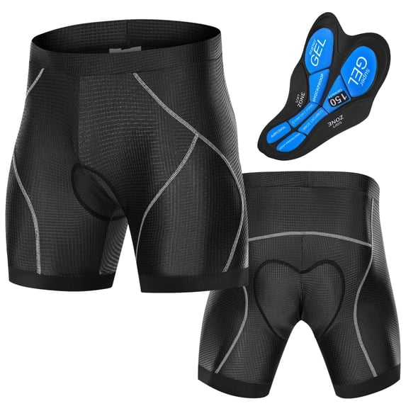 Men Bike Padded Shorts with -Slip Leg Grips Cycling 3D Padded Underwear Bicycle Padding Riding Shorts Biking Underwear Shorts