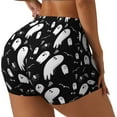 thumbnail image 2 of Halloween Ghost Workout Shorts For Women Scrunch Butt Lifting Yoga Gym Seamless Booty Biker Shorts Small, 2 of 9