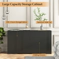 thumbnail image 6 of Aukfa 56"Sideboard Buffet Cabinet,Modern Kitchen Storage Accent Cabinet with Storage,Black, 6 of 9