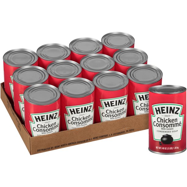 HEINZ Condensed Chicken Consomme Soup, 48 oz. Can, (Pack of 12