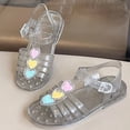 thumbnail image 5 of CYRBOKO Toddler Girls Jelly Sandals, Open Toe Beach Soft Soled Breathable Summer Shoes Black Size 9(Toddler), 5 of 6