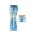 thumbnail image 4 of Jack David Women's Juniors 70s Trendy Flared Fitted Bell Bottom Denim Jeans, 4 of 5