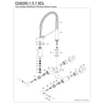 thumbnail image 3 of Gourmetier GS8280DL Concord Double-Handle Wall-Mount Pre-Rinse Bridge Kitchen Faucet, Matte Black, 3 of 4