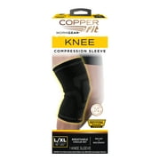 Copper Fit Work Gear Knee Compression Sleeve, Relief and Recovery, Black, XL
