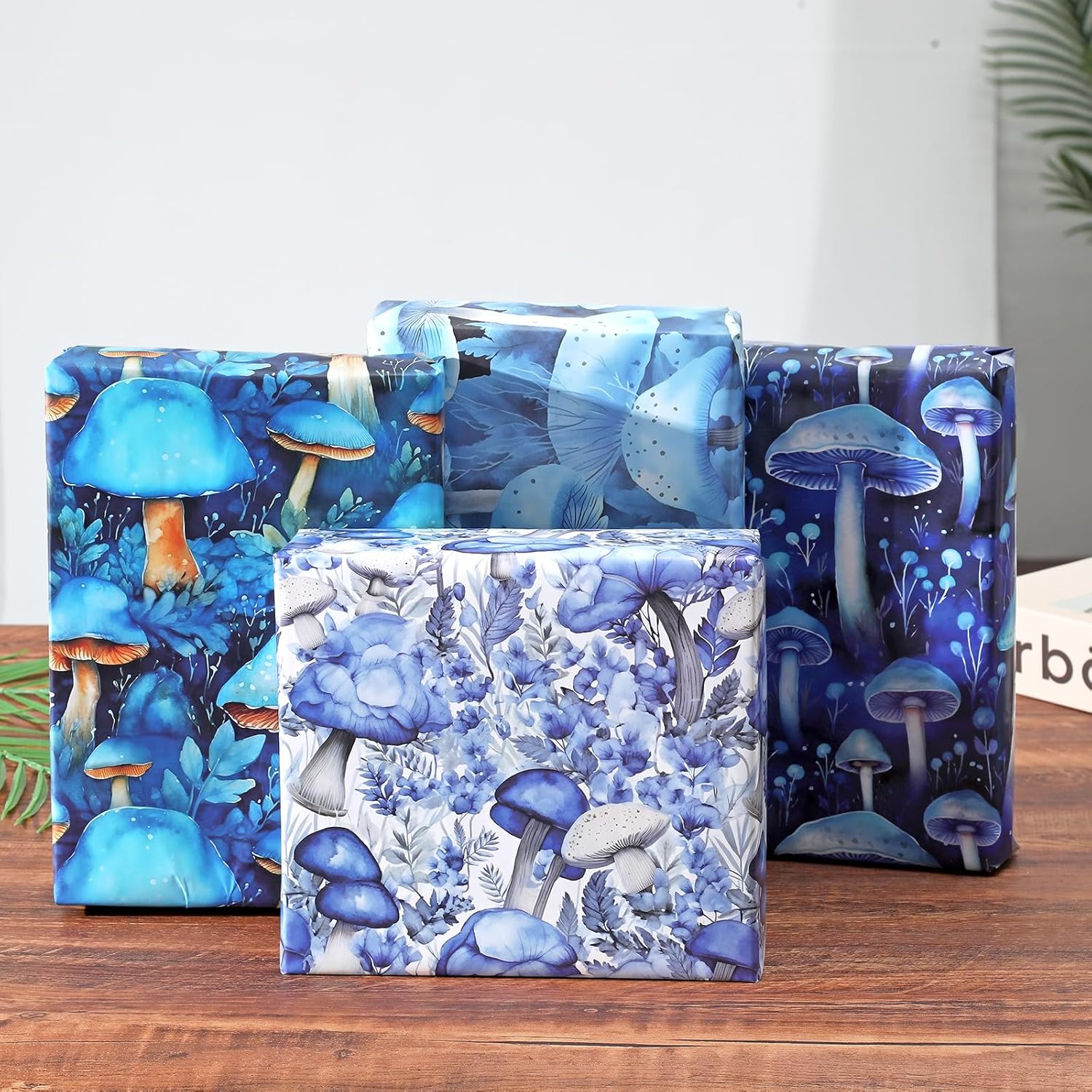 Mushroom Wrapping Paper for Women Girls Mushroom Patterns for Winter Christmas Birthday Holiday - 20 X 28 Inches 8 Folded Sheet