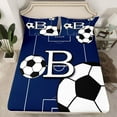 thumbnail image 2 of Castle Fairy Teens Female Men Personalized Initial B Full Size Sheets 4-Piece,Sport Theme Breathable Bed Sheets,Ball Gamer Soccer Lightweight Sheet Sets,Luxury Bedroom Decor, 2 of 7