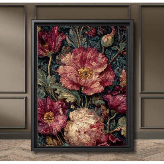 Poster Floral Wall Art Moody Unique Botanical Gothic Blooms And Buds Cottagecore Home Art Flower Poster, Gothic Room Decor, Unframed Poster Size 8x12