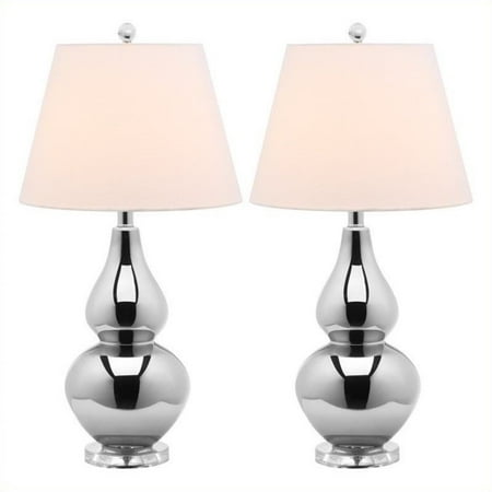 Safavieh Cybil Glass Double Gourd Lamp in Silver (Set of 2)