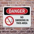 thumbnail image 4 of (2 Pack) No Smoking In This Area OSHA Danger Sign 14 Inch X 10 Inch Indoor / Outdoor Rust-Free Aluminum Metal Signs for Workplace, Workshop, and Construction Site, Made in the USA, 4 of 8