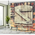 thumbnail image 5 of Ambesonne Wooden Shower Curtain, Natural Red Brick House, 69"Wx75"L, Pale Brown, 5 of 5
