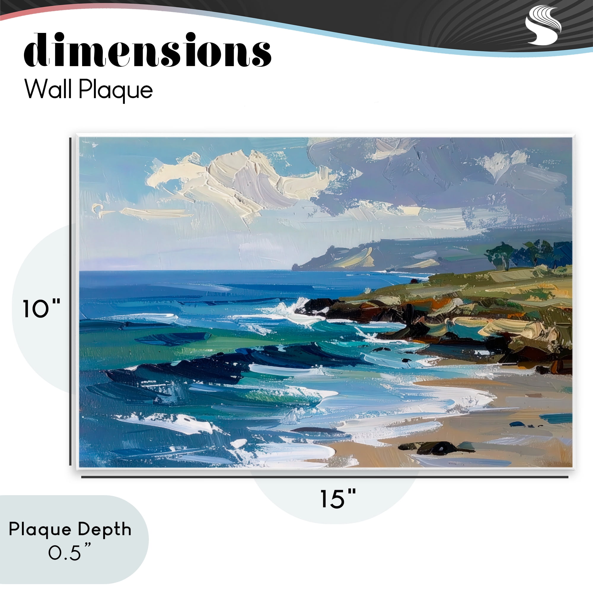 Stupell Industries Sky To Sea Impression Wall Plaque Art, design by Alonza Saunders