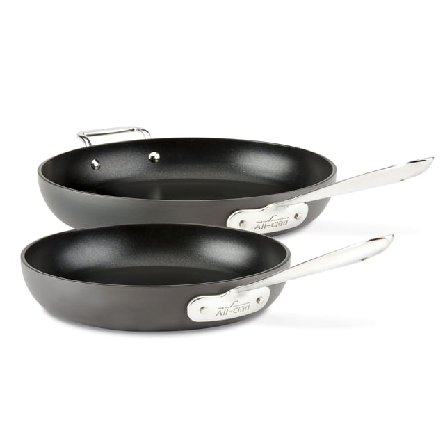 Juego de sartenes All-Clad HA1, antiadherentes anodizadas duras, 2 piezas