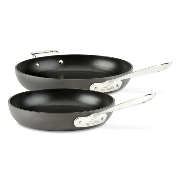 Juego de sartenes All-Clad HA1, antiadherentes anodizadas duras, 2 piezas