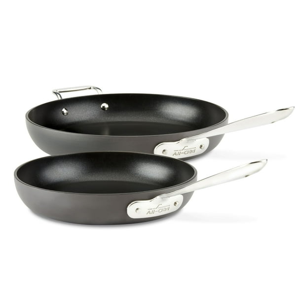 Juego de sartenes All-Clad HA1, antiadherentes anodizadas duras, 2 piezas