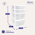 thumbnail image 3 of HOMZ Tour à Tiroirs, Chariot de Rangement en Plastique Transparent à 4 Niveaux, Cadre Blanc – Conteneurs Roulants avec Roues pour Salle de Bain, Chambre, Bureau et Organisation de Classe, 3 of 8