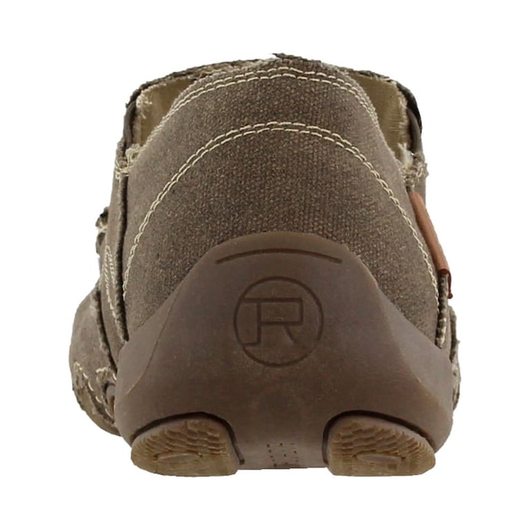 Roper Mens Driving Moc Chocolate Brown Vintage Fabric With  display picture 3