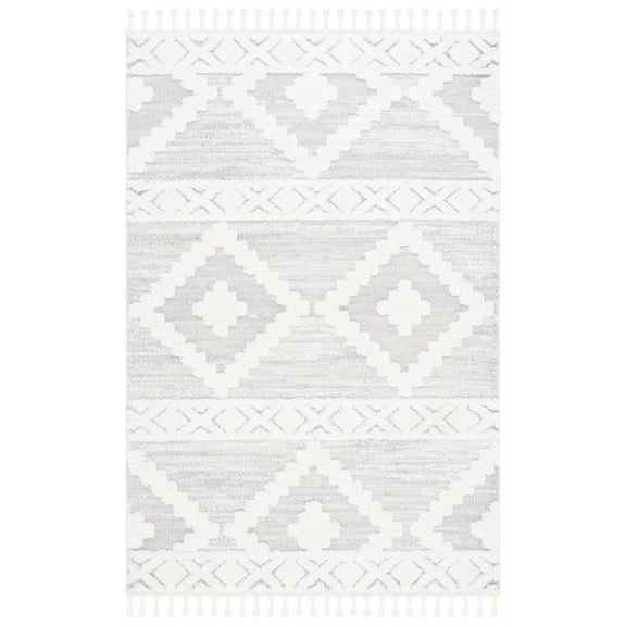 SAFAVIEH Moroccan Tassel Asteria Southwestern Shag Area Rug, Ivory/Beige, 3' x 5'