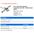 thumbnail image 2 of Rear Left Window Regulator - Compatible with 2005 - 2008 Chevy Malibu 2006 2007, 2 of 2