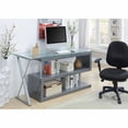 thumbnail image 4 of Fiora 59-inch Grey Modern Swivel Convertible Desk Storage, 4 of 6
