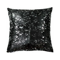 18" x 18" x 5" Silver And Black Quattro  Pillow