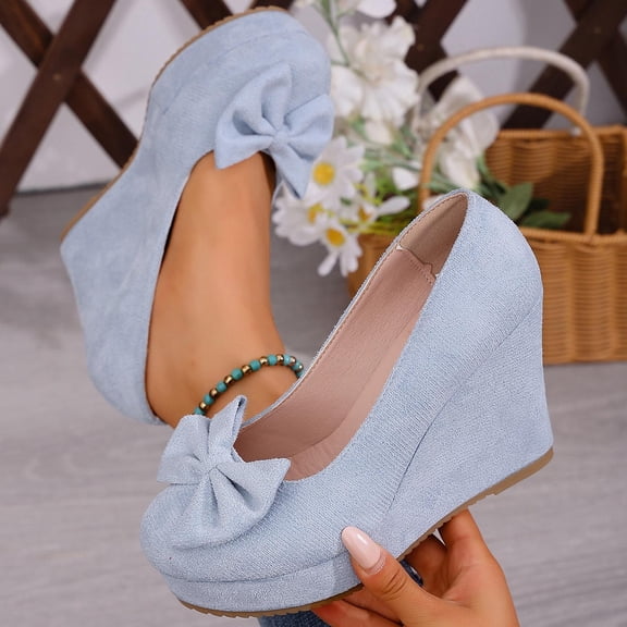 Wedge Sandals for Women Baeitkot Women's Fashion Versatile Spring Solid Color Round Toe High Heel Low Block Heels Shoes