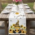 thumbnail image 4 of Gnomes Sunflower Table Runner - 70 Inch Long Bees Branches Floral Farmhouse Cotton and Linen Blended Dress Scarves Farmhouse Table Runner for Kitchen Dining, Coffee Table, 13" x 70", 4 of 8
