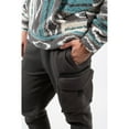 thumbnail image 5 of Brooklyn Cloth Young Men's Zip Cargo Pocket Fleece Sweatpants, Carpenter Style, Cotton, Dusty Black, XL, 5 of 5