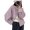 Purple XL, variant on Fall Winter Women Jacket Crew Neck Single-breasted with Side Pockets Loose Short Type Woolen Jacket Shopping Commuting Daily Coat