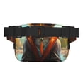thumbnail image 3 of Saiise Riverside Meditating Cat Pattern Double Compartment Fanny Pack Square Waist Bag Adjustable Hands Free Running Hiking Belt Pack Travel Security Twill Crossbody, 3 of 9