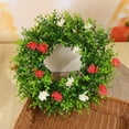 thumbnail image 1 of Couronne de Simulation de Fleurs Sauvages Printemps 2024 Décoration Suspendue pour Porte d'Entrée, 1 of 9