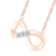 thumbnail image 2 of DGOLD Collier Infini 3 Pierres en Or Rose 14kt Diamant Blanc Rond pour Femmes (1/20 cttw), 2 of 3