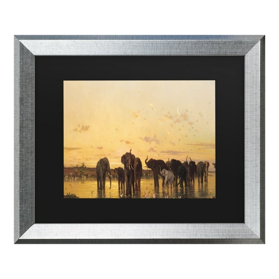 Trademark Fine Art 'African Elephants' Canvas Art by Charles Emile de Tournemine