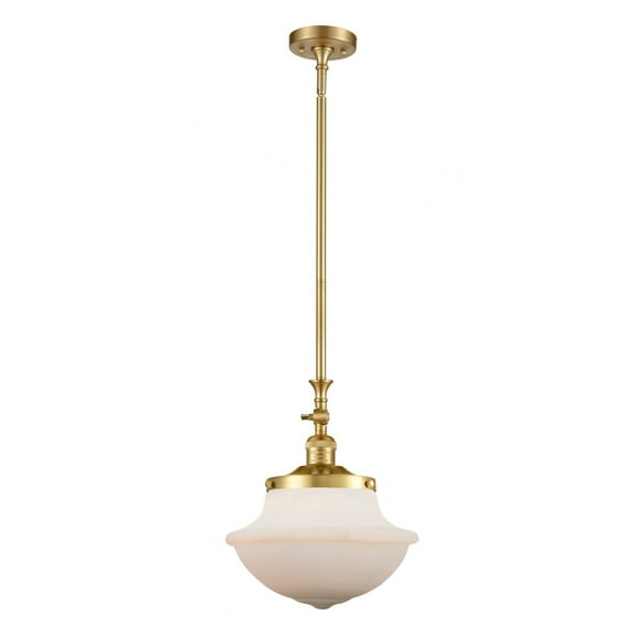 206-SG-G541 Innovations Lighting Oxford - 1 Light Mini Pendant In Traditional Style-15 Inches Tall and 11.75 Inches Wide-Satin Gold Finish-Matte White