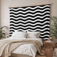 thumbnail image 3 of Black Moire Ombre Tapestry for Bedroom Wall Hanging Tapestry, Water Ripple Stripe Farmhouse Ceiling Backdrop Tapestries Poster Blanket Wall Decor for Teens Room Living Room Dorm 59" x 79", 3 of 8